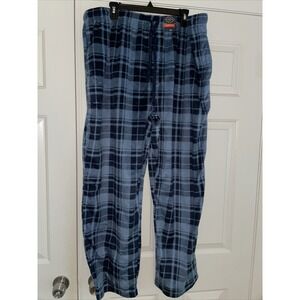nwt mens size XXL blue plaid fleece warm cozy pajama pants